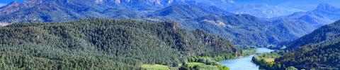 paisaje de un valle por el que recorre un río